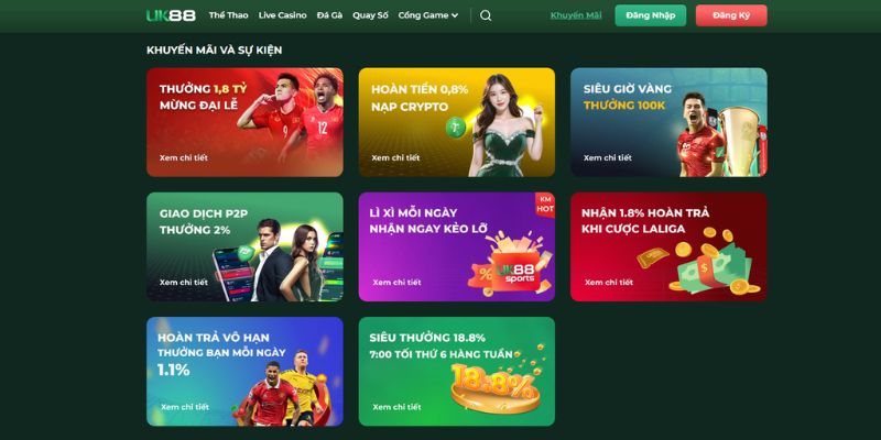 Khuyến mãi hấp dẫn có tại nhà cái UK88