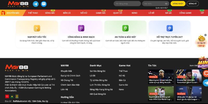 Nhà cái hỗ trợ thanh toán thông qua đa dạng hình thức